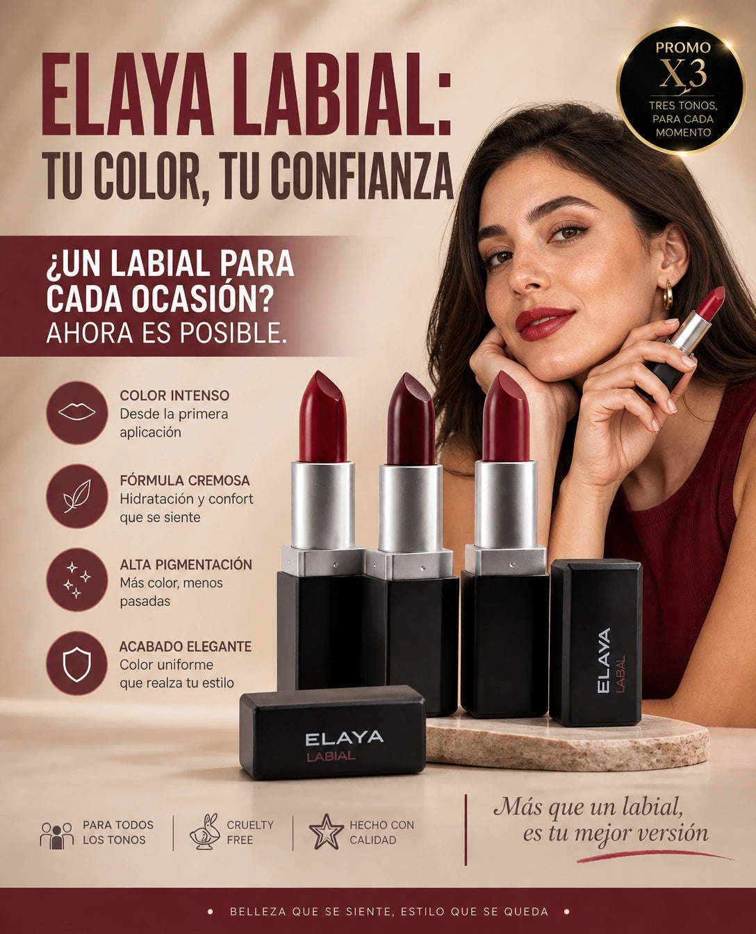 Labial Elaya™ Compra 1 y lleva 3