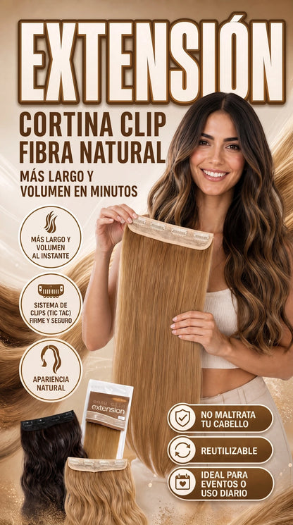 EXTENSION DE CABELLO DE CLIP - TU CABELLO LARGO Y CON VOLUMEN, SIN COMPLICACIONES