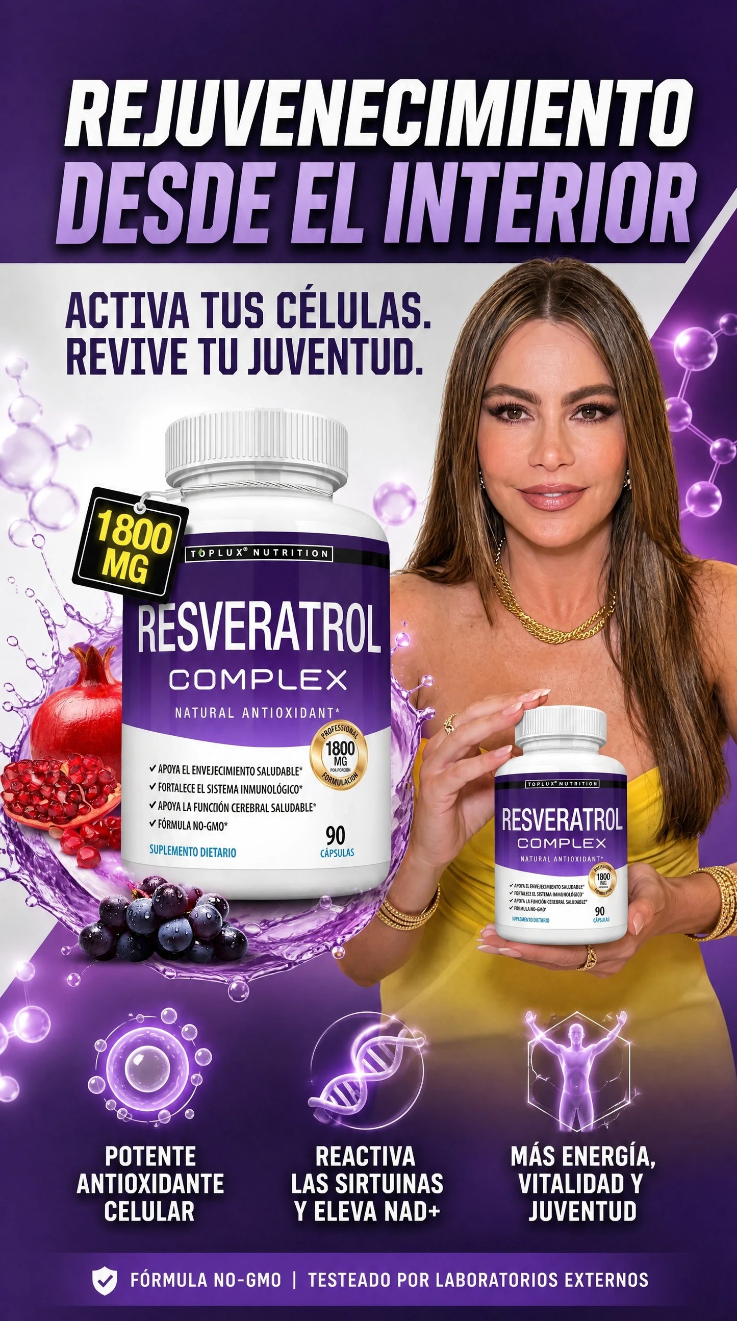 Resveratrol Complex™ Rejuvenece desde el interior.